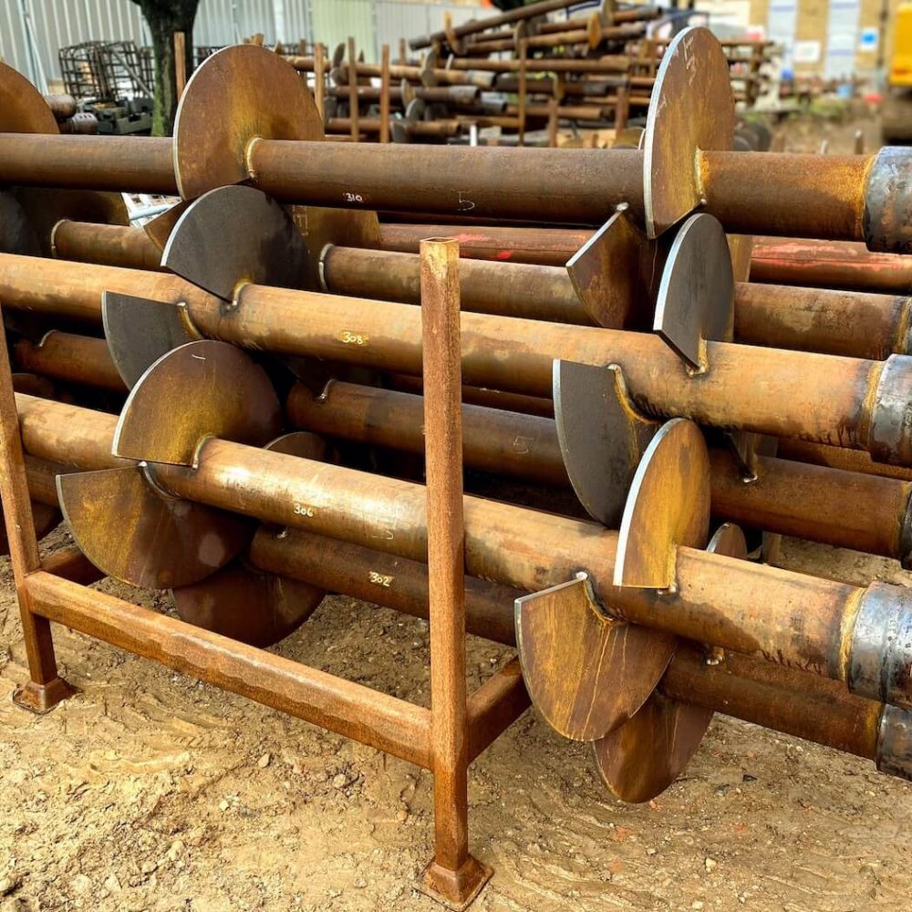 Helical Piles in stillages